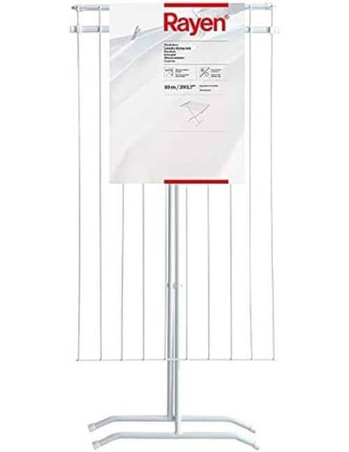 Rayen | Tendedero de acero | Superficie de tendido de 10 m | Tendedero plegable | Para interior y exterior | 90 x 53,5 x 82 cm