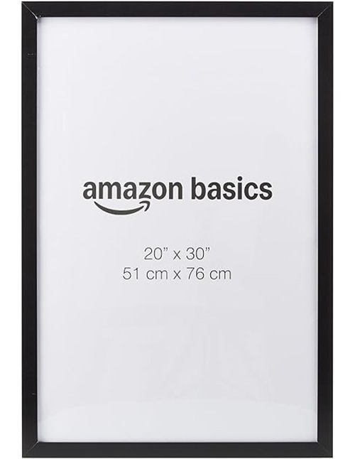 Amazon Basics Rectangular Wooden Poster Photo Frame 20" x 30" Black