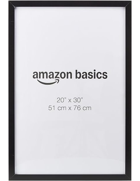 Amazon Basics Rectangular Wooden Poster Photo Frame 20" x 30" Black