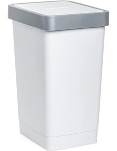 Tatay Cubo de Basura Cocina con Tapa Basculante Smart 25L | Diseño Compacto y Funcional | Uso Interior y Exterior | Apto para Bo