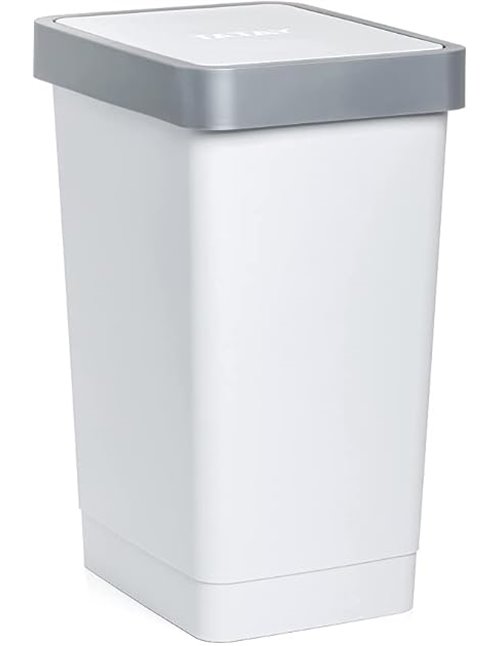 Tatay Cubo de Basura Cocina con Tapa Basculante Smart 25L | Diseño Compacto y Funcional | Uso Interior y Exterior | Apto para Bo