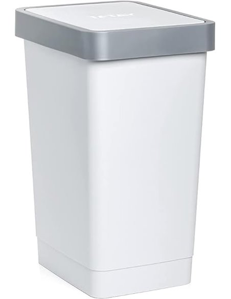 Tatay Cubo de Basura Cocina con Tapa Basculante Smart 25L | Diseño Compacto y Funcional | Uso Interior y Exterior | Apto para Bo