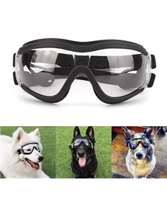 Gafas de sol para perros medianos y grandes, antivaho, protección UV, con correas ajustables, para ciclismo, motociclismo, trans