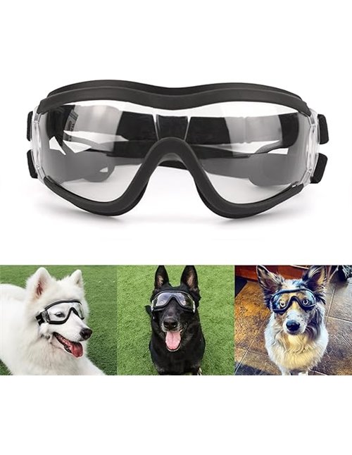 Gafas de sol para perros medianos y grandes, antivaho, protección UV, con correas ajustables, para ciclismo, motociclismo, trans