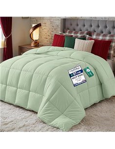 Utopia Bedding Edredón de Fibra 135x200 cm, Fibra Hueca siliconada, 370 gr/m² (Verde Salvia, Cama 80-135 x 200 cm)
