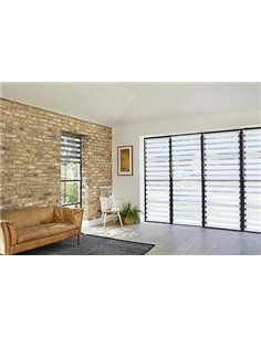 Amazon Basics Double Layer Roller Blind, Night and Day, 66 x 150 cm, White Stripe