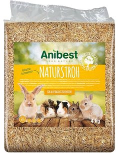 Anibest Paja Natural para Animales pequeños, 100% Natural, para Todos los roedores y Animales pequeños, Conejos, hámsters, cobay