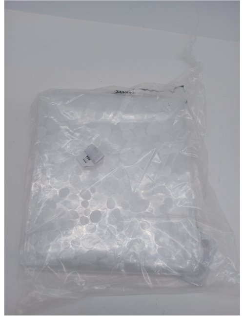 WELTRXE Anti-Mould Shower Curtain 92 x 180 cm EVA Waterproof with 6 Rings and Magnetic Bottom Weight, 0.15 mm Semi-Transparent B