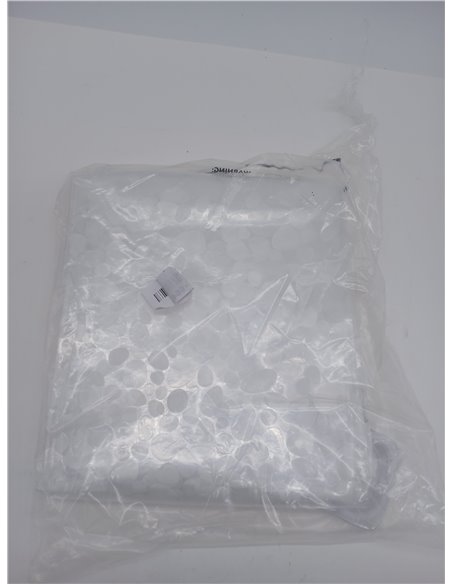 WELTRXE Anti-Mould Shower Curtain 92 x 180 cm EVA Waterproof with 6 Rings and Magnetic Bottom Weight, 0.15 mm Semi-Transparent B