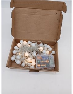 Guirnalda de luces LED impermeable para exteriores con pilas, 5 m, 50 bombillas LED blanco cálido. Iluminación de Navidad para h 2