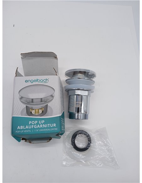 Engelbach® Válvula Universal desagüe Lavabo con rebosadero - Click Clack con 4 Juntas - Apta para lavabos estándar - Manual de i