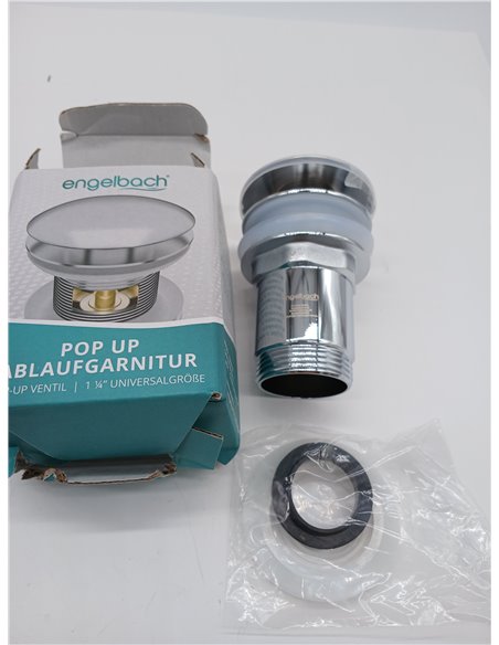Engelbach® Válvula Universal desagüe Lavabo con rebosadero - Click Clack con 4 Juntas - Apta para lavabos estándar - Manual de i