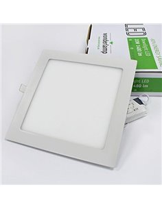 wonderlamp Downlight LED extraplano cuadrado blanco 18W 6000K (Luz fría)