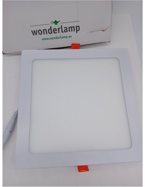 wonderlamp Downlight LED extraplano cuadrado blanco 18W 6000K (Luz fría)