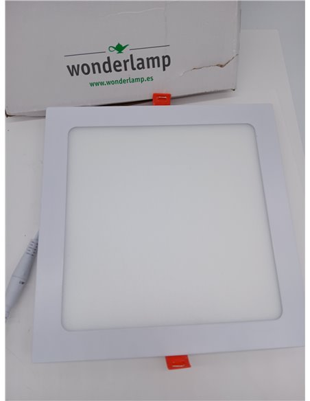 wonderlamp Downlight LED extraplano cuadrado blanco 18W 6000K (Luz fría)