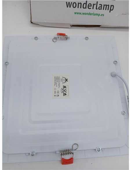 wonderlamp Downlight LED extraplano cuadrado blanco 18W 6000K (Luz fría)