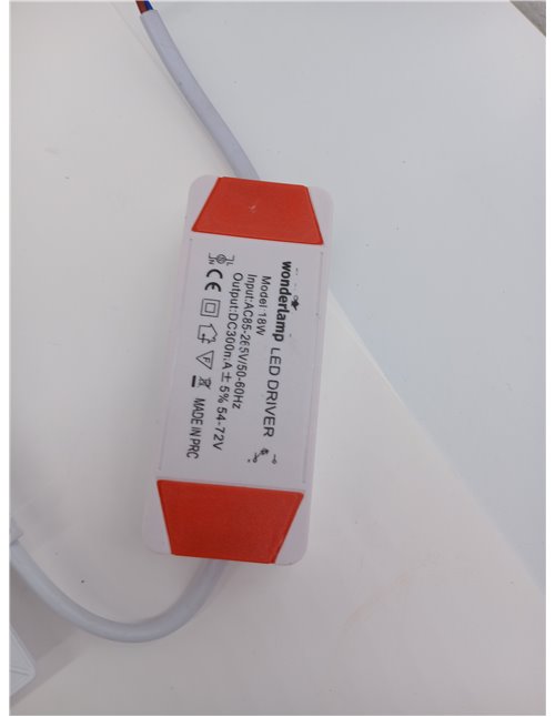 wonderlamp Downlight LED extraplano cuadrado blanco 18W 6000K (Luz fría)