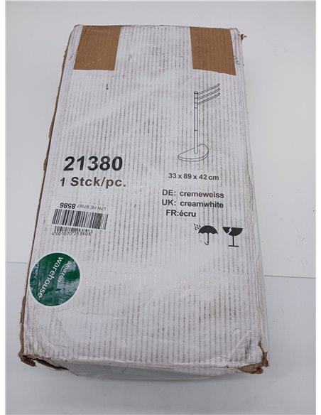 HAKU Möbel Toallero crema, metal, metal - Dim.: AN 33 cm x AL 89 cm x P 43 cm, Estilo: Moderno