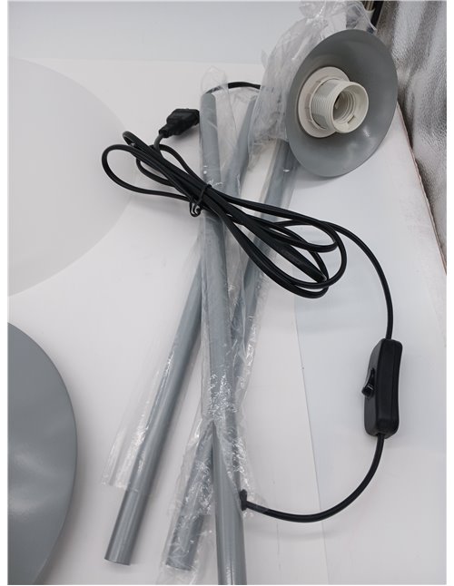 Reality Leuchten R4302-87 – Floor Lamp, TITAN Colour with Built-in Foot Switch, Required 1 x E27 Bulb Maximum 100 W Excluded, Wh