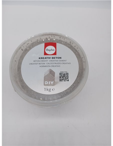 Rayher Hormigón creativo, gris claro, 1 kg, para manualidades con moldes, 34152000