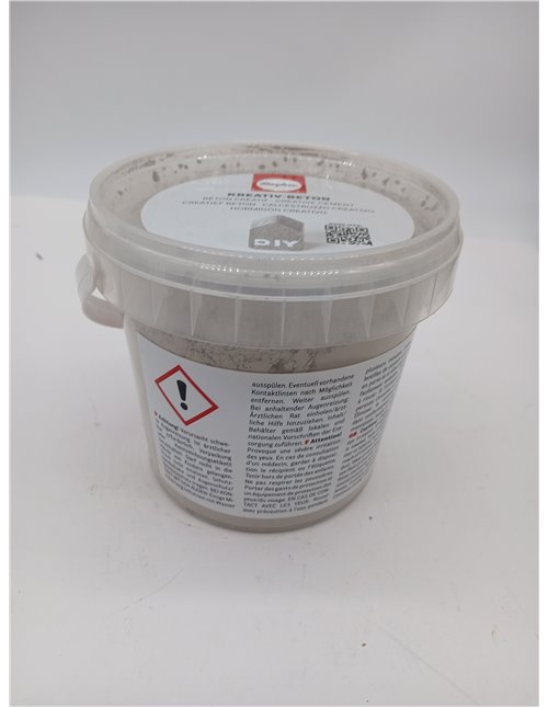 Rayher Hormigón creativo, gris claro, 1 kg, para manualidades con moldes, 34152000