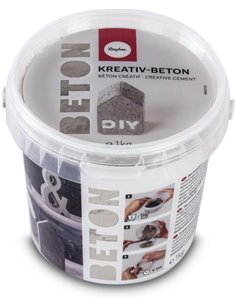 Rayher Hormigón creativo, gris claro, 1 kg, para manualidades con moldes, 34152000