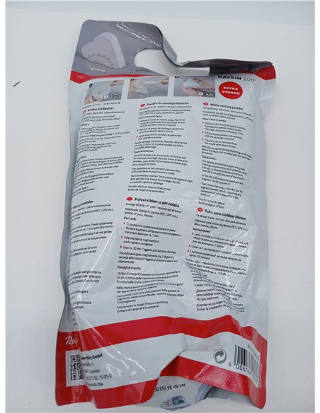 Rayher Polvo para moldear Raysin 200, blanco, 1 kg, seca al aire, sin olor, 3699000