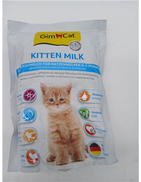 GimCat Kitten Milk Sustituto de la Leche Materna - Leche de Gato con taurina y Calcio - 1 Bolsa (1 x 200 g)