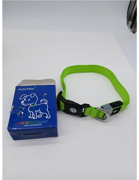 PcEoTllar Collar Luz para Perro Recargable, Collar LED Impermeable con 7 Colores Ajustable para Perros Pequeños, Medianos y Gran