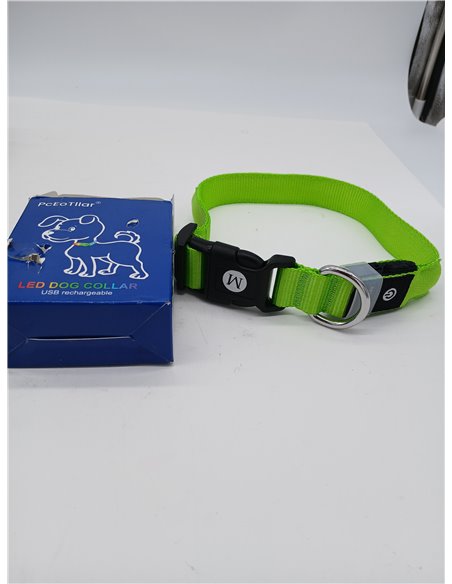 PcEoTllar Collar Luz para Perro Recargable, Collar LED Impermeable con 7 Colores Ajustable para Perros Pequeños, Medianos y Gran