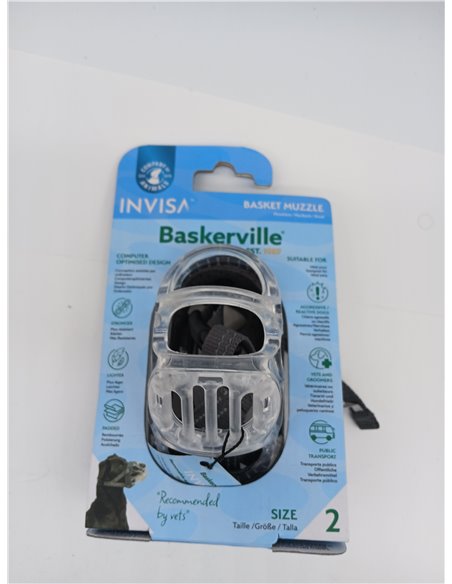 BOZAL BASKERVILLE INVISA - Diseño respetuoso patentado y seguro. Permite jadear y beber, ajustable y acolchado, adiestramiento p