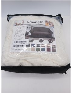 Granbest Funda de sofá elástica, resistente al agua, 1 unidad, de elastano, jacquard, elástica, con espuma antideslizante (3 pla 2