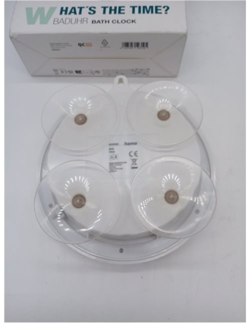 Hama Reloj de baño (Reloj de baño con Ventosa, Reloj con termómetro, Reloj de Pared sin Ruido de tictac, analógico, Reloj de Cua