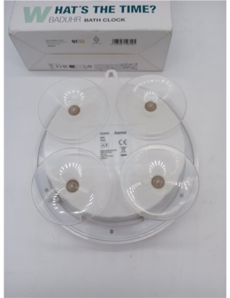 Hama Reloj de baño (Reloj de baño con Ventosa, Reloj con termómetro, Reloj de Pared sin Ruido de tictac, analógico, Reloj de Cua