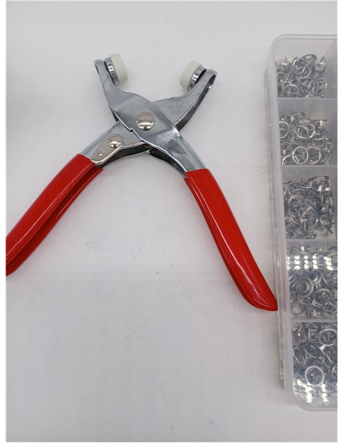 Chiluxendo 200 Sets Pistola Botones de Presion, 9.5mm Plata Corchetes de Presion Metalicos, Corchetes Costura, Snaps Metalicos, 