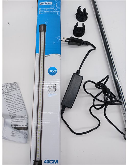 Nobleza - LED Aquarium Light, Fish Tank Lamp Lighting for Aquarium Plants with Different Voltage Length(40cm 2W, White Light)
