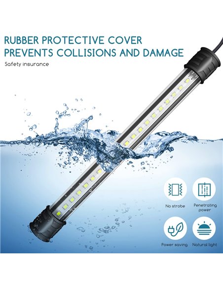 Nobleza - Luz LED de Acuario, Peces Tanque Lámpara Iluminación de Plantas de Pecera con Diferente Voltaje Longitud(40cm 2W, Luz 