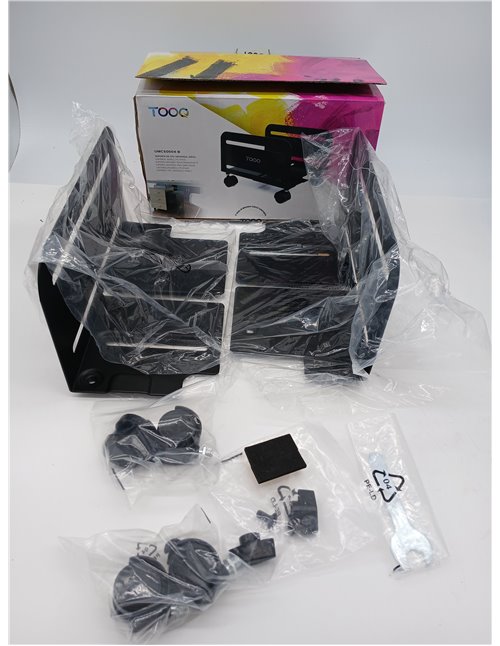 TOOQ UMCS0004-B - Soporte de Suelo con Ruedas para CPU, Metálico, Color Negro