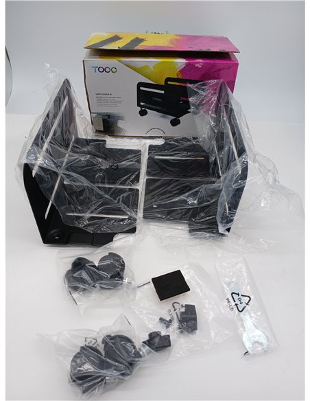TOOQ UMCS0004-B - Soporte de Suelo con Ruedas para CPU, Metálico, Color Negro