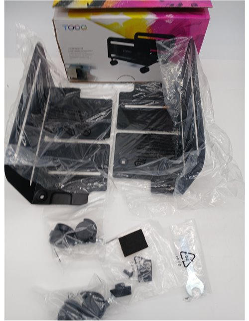TOOQ UMCS0004-B - Soporte de Suelo con Ruedas para CPU, Metálico, Color Negro