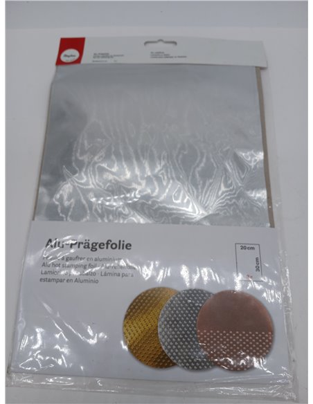 Rayher Láminas aluminio para grabar, plata, 3 ud, 20x30 cm, manualidades 3D y Scrapbooking, 2707022