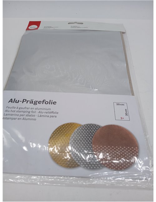 Rayher Láminas aluminio para grabar, plata, 3 ud, 20x30 cm, manualidades 3D y Scrapbooking, 2707022
