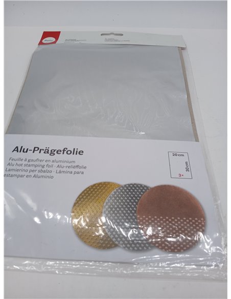 Rayher Láminas aluminio para grabar, plata, 3 ud, 20x30 cm, manualidades 3D y Scrapbooking, 2707022