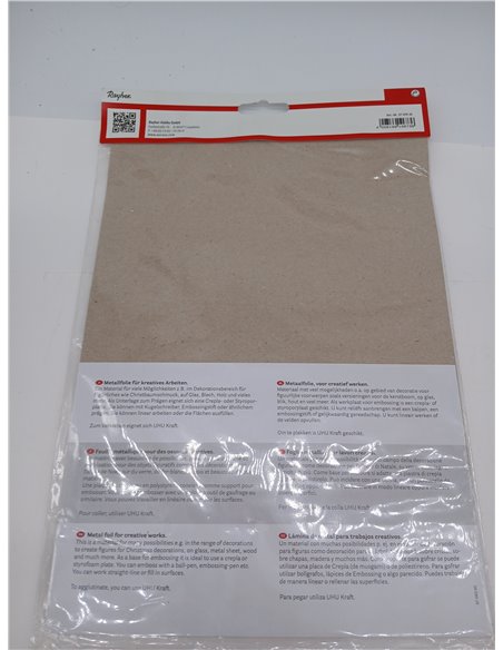 Rayher Láminas aluminio para grabar, plata, 3 ud, 20x30 cm, manualidades 3D y Scrapbooking, 2707022