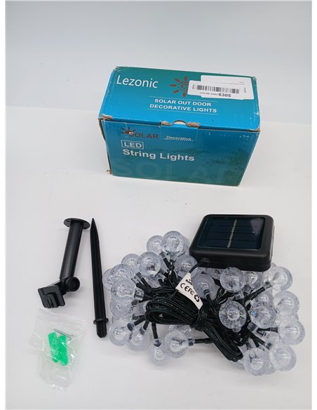 Lezonic Guirnaldas Luces Exterior Solar, 50LED 7M/24ft Cadena de Luces impermeables 8 modos,para interiores y exteriores,jardín,