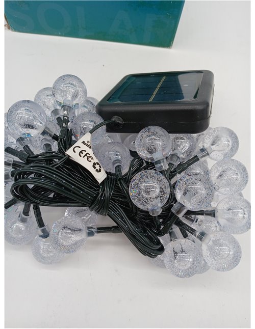 Lezonic Guirnaldas Luces Exterior Solar, 50LED 7M/24ft Cadena de Luces impermeables 8 modos,para interiores y exteriores,jardín,
