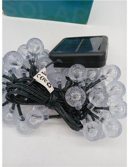 Lezonic Guirnaldas Luces Exterior Solar, 50LED 7M/24ft Cadena de Luces impermeables 8 modos,para interiores y exteriores,jardín,