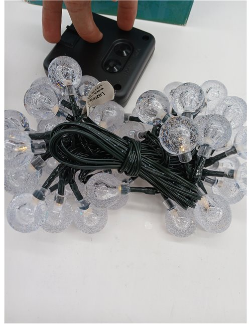 Lezonic Guirnaldas Luces Exterior Solar, 50LED 7M/24ft Cadena de Luces impermeables 8 modos,para interiores y exteriores,jardín,