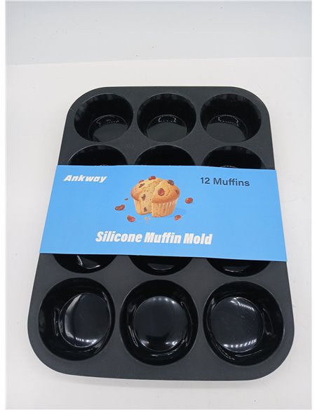 Ankway Molde Magdalenas para 12 Magdalenas, Bandejas para Hornear Muffin con marco de metal para Muffins, Cupcake, Brownie, Pudí