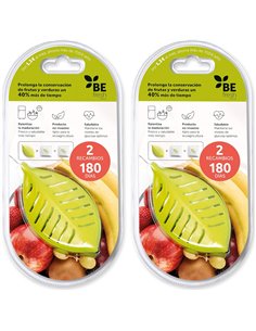 BEfresh HOME - Frutas y verduras FRESCAS durante un 40% más de TIEMPO | Para uso dentro y fuera de la nevera | Pack de 1 año | 2